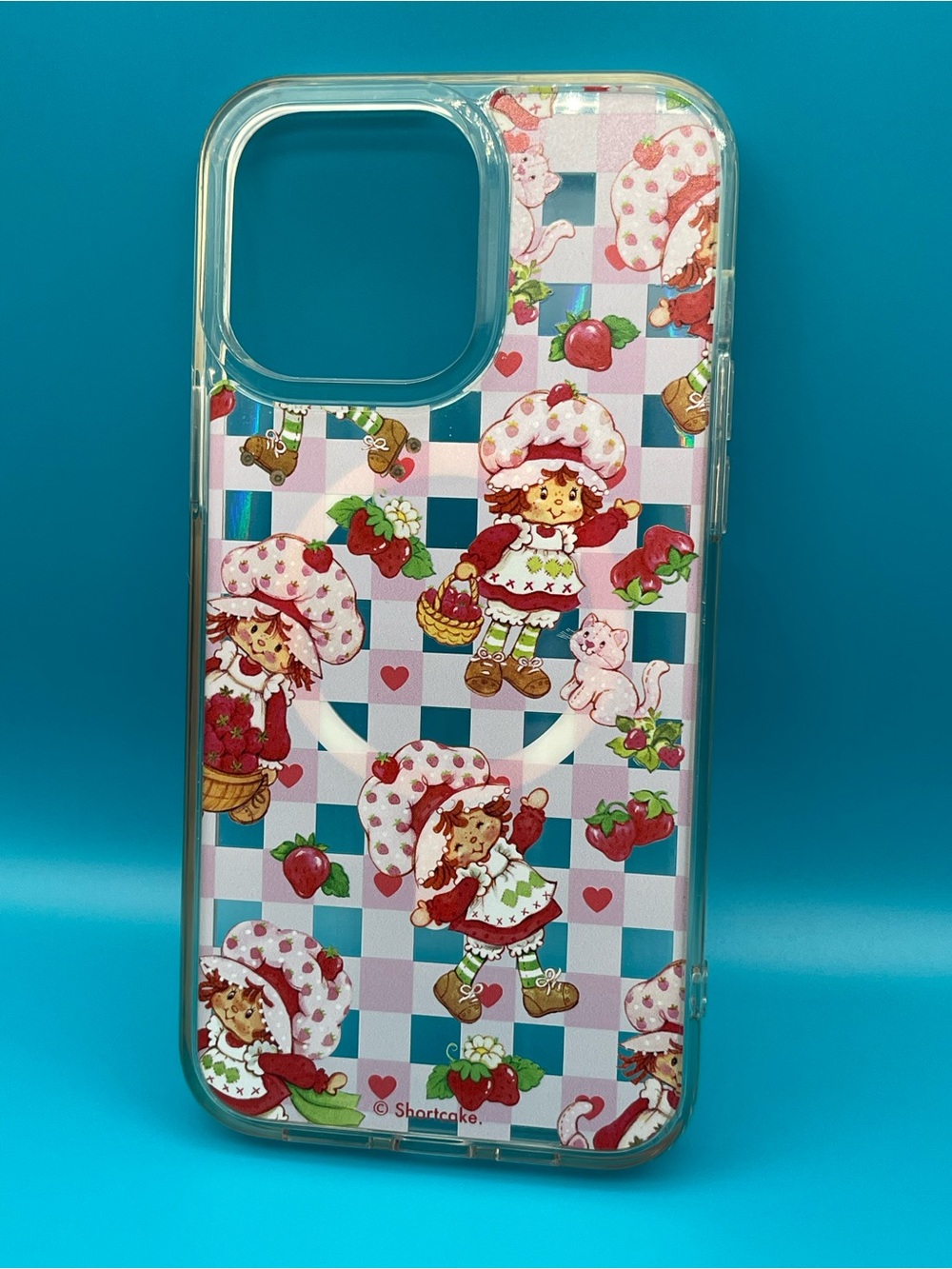 Strawberry Shortcake 13 PRO MAX Clear Pink Pattern Phone Case for iPhone -